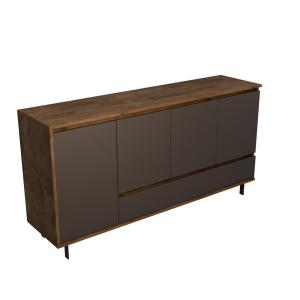 Buffet 4 portes effet noyer/anthracite