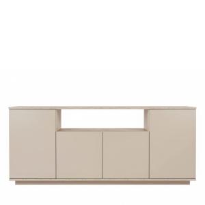Buffet 4 portes effet travertin L180cm - Beige