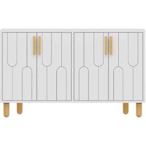 Buffet 4 portes en aggloméré vincent blanc