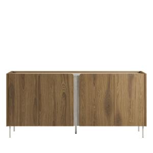 Buffet 4 portes en bois et effet travertin L180cm - Bois fo…