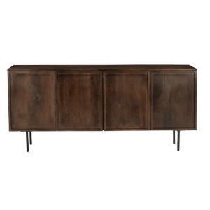 Buffet 4 portes en bois massif brun