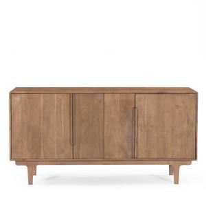 Buffet 4 portes en bois massif L150cm - Bois foncé