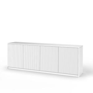 Buffet 4 portes en mélamine et MDF blanc