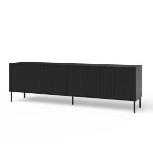 Buffet 4 portes en mélamine et MDF noir