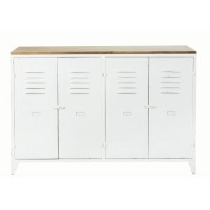 Buffet 4 portes en métal et sapin L121