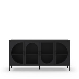Buffet 4 portes en métal L160cm - Noir