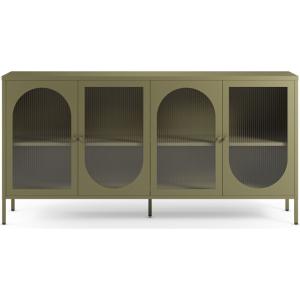 Buffet 4 portes en métal vert 160 cm