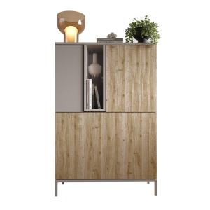 Buffet 4 portes et 1 niche L110 cm - Taupe