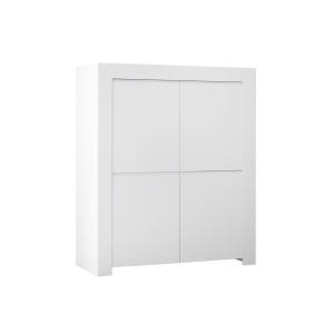 Buffet 4 portes - H140 cm - Blanc