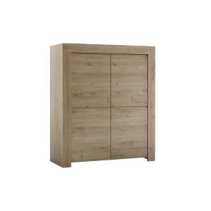 Buffet 4 portes - H140 cm - Effet bois