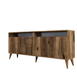 Buffet 4 portes - L180 cm - Effet Chêne
