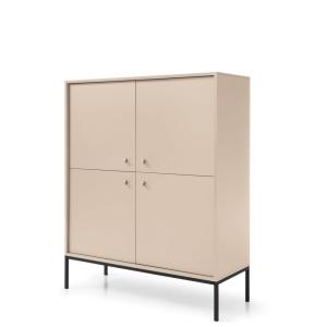 Buffet 4 portes pieds métal noir 104x125 cm