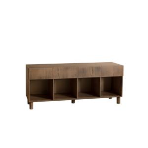 Buffet 4 tiroirs bois placage frêne naturel teinte noisette…