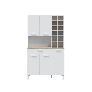 Buffet 5 portes, 1 tiroir - H186 x L108 cm - Blanc