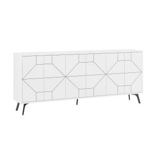 Buffet 6 portes L184 cm - Blanc