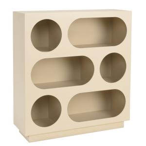 Buffet 70x23cm 6 niches en bois peint beige