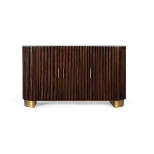 Buffet à côtés incurvés en bois de manguier couleur noyer 1…