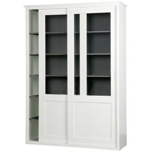 Buffet armoire à Vaisselle vitrine - bois de pin blanc
