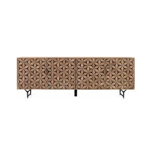 Buffet artisanal en bois de manguier avec 4 portes 220 cm