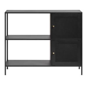 Buffet avec 2 portes 81x100cm noir FULGINI métal noir 100x3…