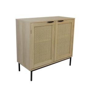 Buffet avec 2 portes cannage en bois naturel 80 x 35 x 75,5…