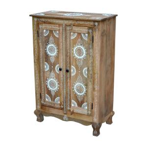 Buffet avec 2 portes en manguier marron clair