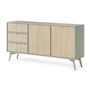 Buffet avec 2 portes et 3 tiroirs en bois lamellé 158x80 cm