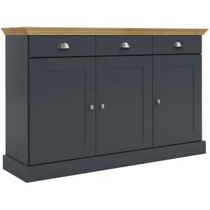 Buffet avec 3 portes / 3 tiroirs effet chêne anthracite