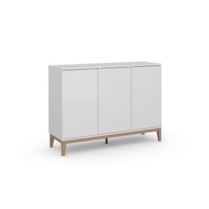 Buffet avec 3 portes effet bois blanc