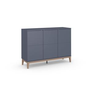 Buffet avec 3 portes effet bois gris