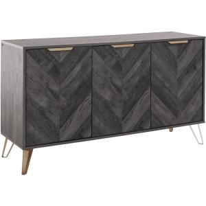 Buffet avec 3 portes en effet bois foncé