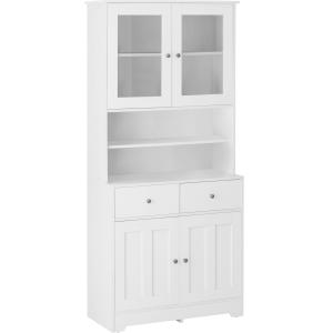 Buffet avec 4 portes en effet bois blanc