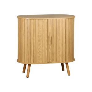 Buffet avec étagère, effet bois rainuré, naturel