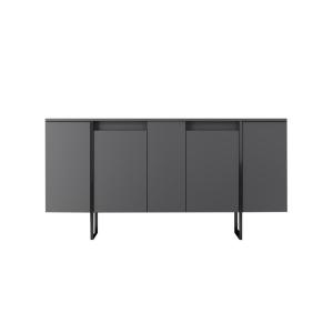 Buffet avec étagères 4 portes  L160 cm - Gris Anthracite