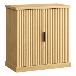 Buffet avec étagères réglables portes cannelées beige chêne…