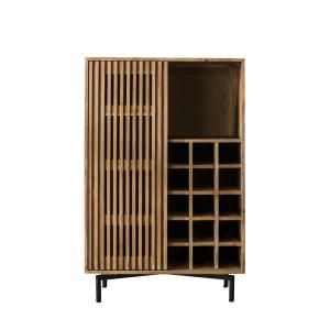 Buffet avec porte coulissante en acacia massif