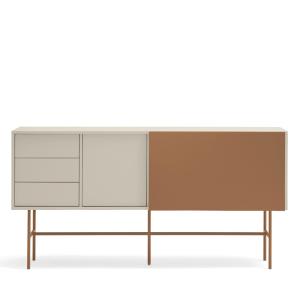 Buffet avec porte coulissante en bois L180 cm - Marron argi…