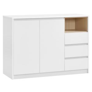 Buffet avec porte et étagère 40 x 103,3 x 74,5 cm blanc nua…