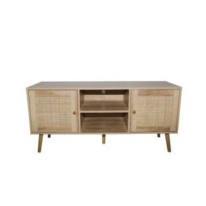 Buffet avec portes effet cannage et 2 niches 120 cm