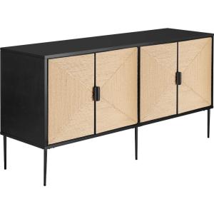 Buffet avec portes effet jute avec 2 compartiments de range…
