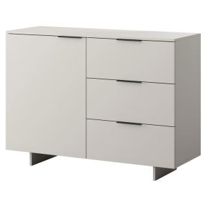 Buffet bas 1 porte 3 tiroirs L120cm beige
