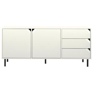 Buffet bas 176,5cm 2 placards 3 tiroirs NATE blanc