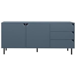 Buffet bas 176,5cm 2 placards 3 tiroirs NATE bleu foncé