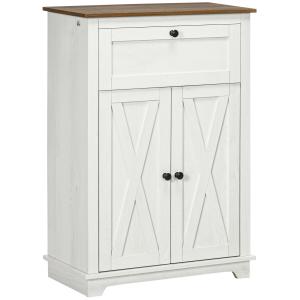 Buffet bas 2 portes multi-rangement style rural chic blanc…
