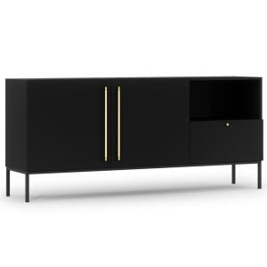 Buffet bas 2 portes style industriel L180cm noir