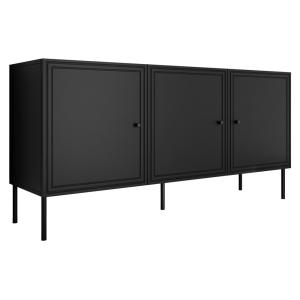 Buffet bas 3 portes 3 étagères L151cm noir