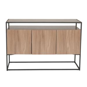 Buffet bas 3 portes en bois et métal noir FRIMY métal marro…