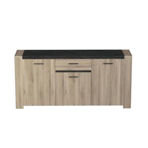 Buffet Bas 3 Portes et 1 Tiroir L189,4 cm - Décor Chêne et…