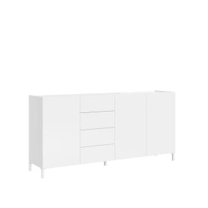 Buffet bas 3 portes et 4 tiroirs 174x40x84cm effet bois bla…