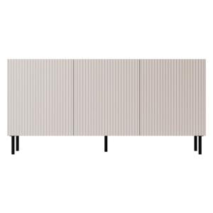 Buffet bas 3 portes ouverture par pression L156cm écru